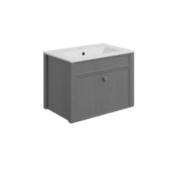 Avari Castara Wall Unit & Basin Grey Ash 605mm