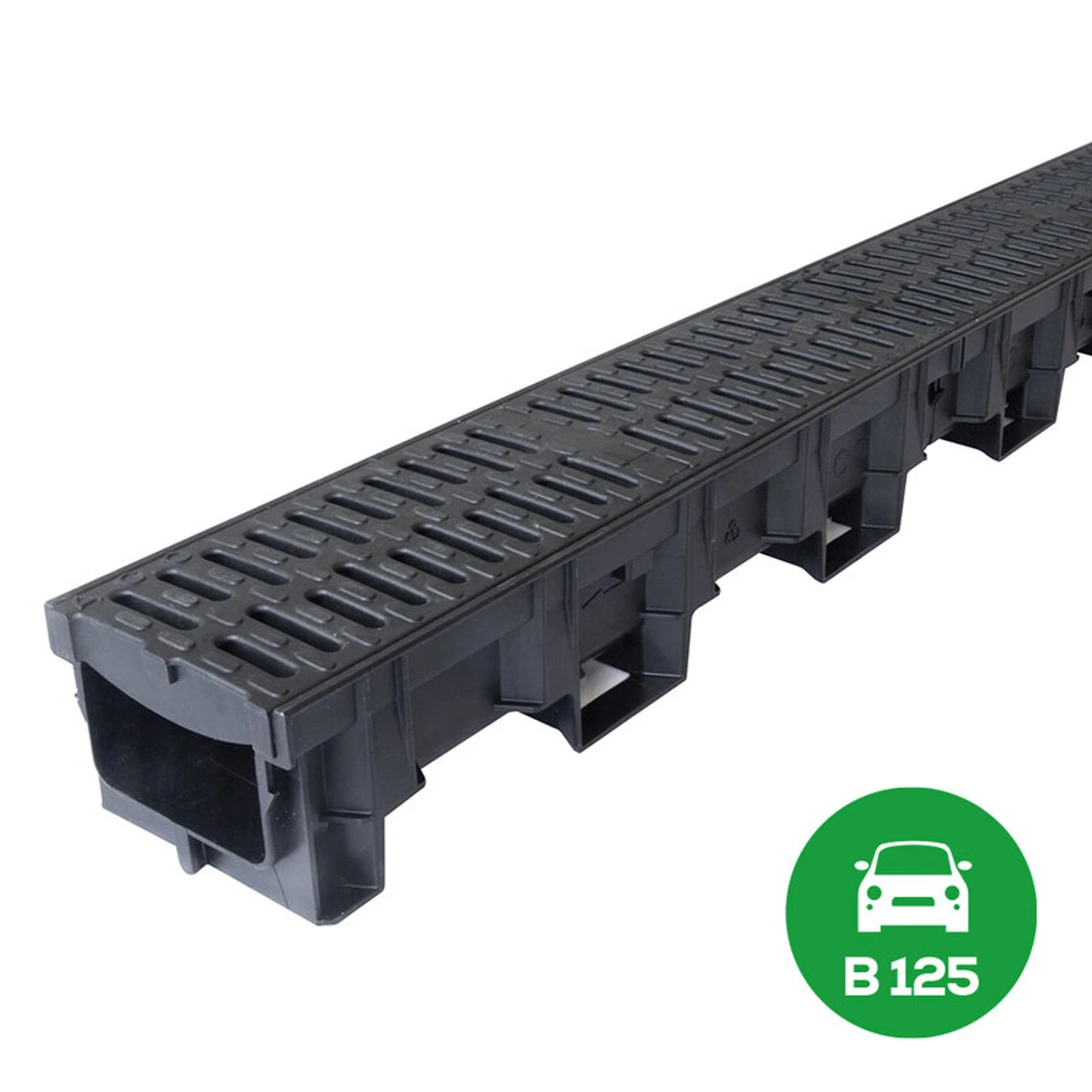 ACO HexDrain B125 Channel With Composite Heelguard Gratings