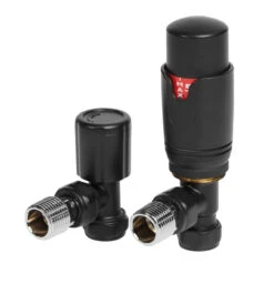 Avari Patterned Anthracite Radiator Valves Straight