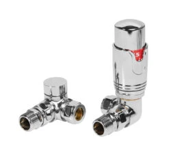 Avari Patterned Chrome Radiator Valves Straight