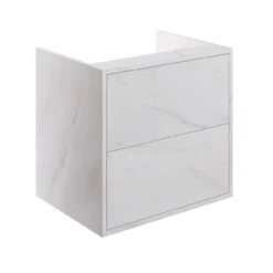 Avari Bassano 2 Drawer Wall Hung Topless Basin Unit Marble 600mm
