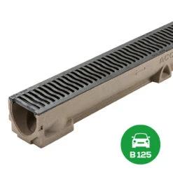 ACO RainDrain B125 Channel With Cast Iron Heelguard ATec Grating