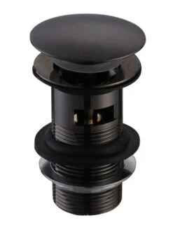 Avari Basin Push Button Waste Slotted Matt Black