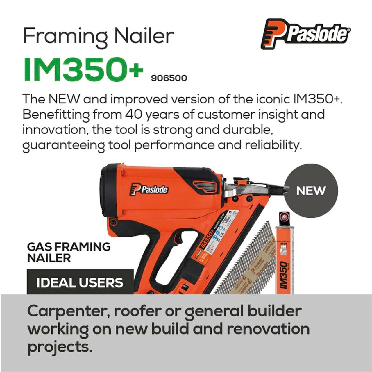 Paslode IM350+ Li-ion Gas Framing Nailer (905900) - Image 5
