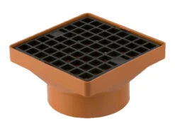 Brett Martin 160mm Square Hopper 110mm Solvent Socket Terracotta 160 X 160 X 104mm