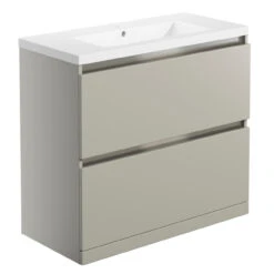 Avari Portree 2 Drawer Floor Basin Unit & Basin Latte 815mm
