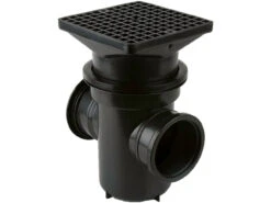 Brett Martin Back Inlet Roddable Gully 90' Outlet Square Grid Black 300 X 260 X 210mm
