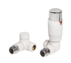 Avari Square Chrome Radiator Valves Angled